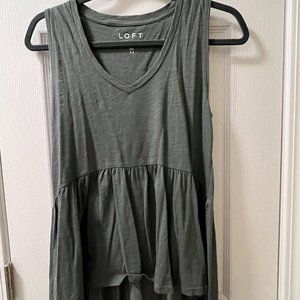 LOFT Women's Sleeveless Tunic Blouse, Sage Green, Size XS